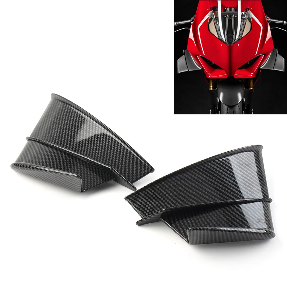 

2Pcs Carbon Fiber Motorcycle Fairing Winglets Air Deflector For DUCATI Panigale V4S V4R V4 2019 2020 2021