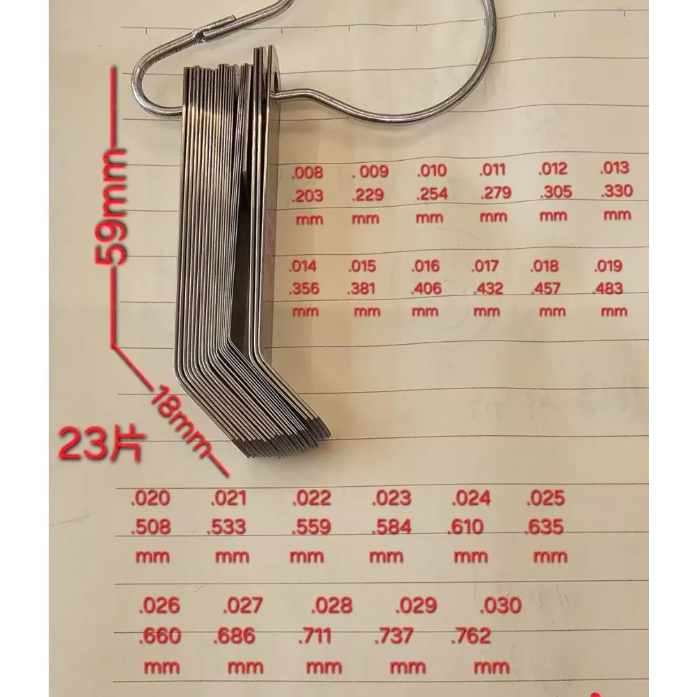 

4-Piece Feeler Gauge Set with Grinding Head Configuration for Accurate Mechanical Gap Measurement in Engine Servicing