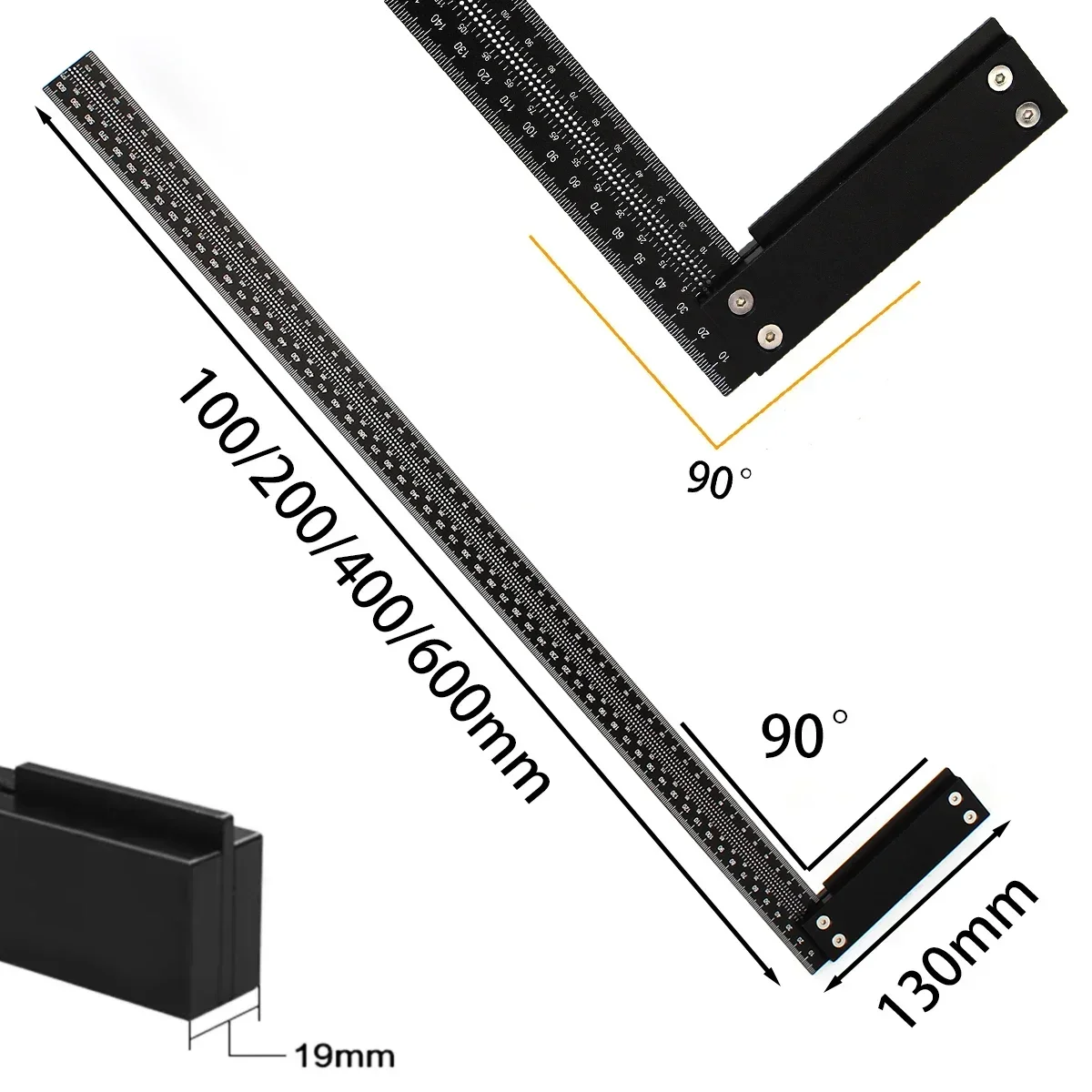 Tool Square Right Scribe Precise Woodworking Ruler Line Carpenter Angle Marker Alloy Parallel Ruler Layout Points Aluminum