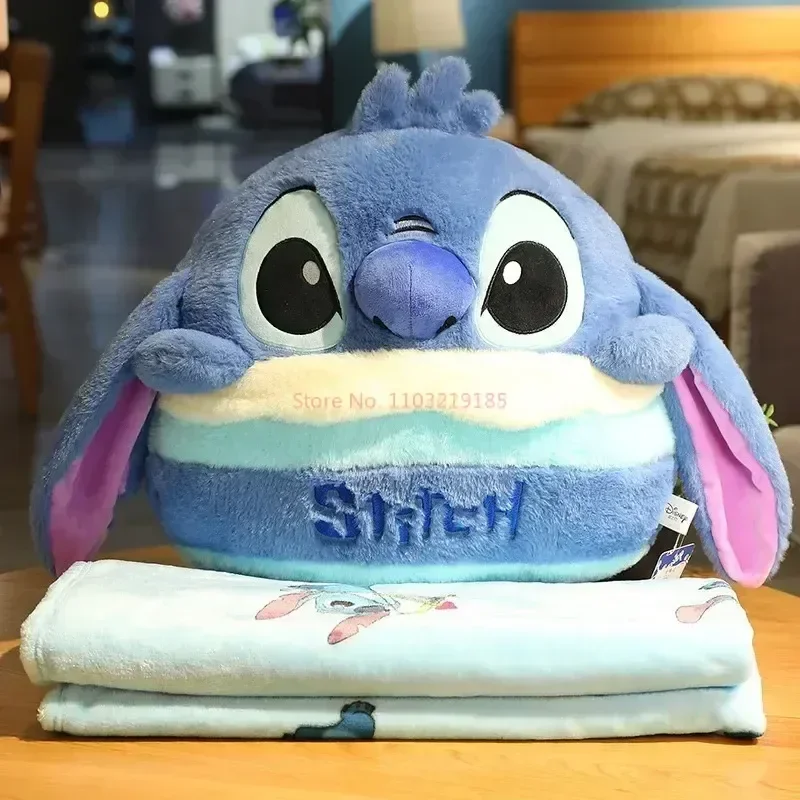 

Disney Cake Series Doll Strawberry Bear Stitch Pillow Plush Poof Pooh Cushion Blanket Two-in-one Multifunctional Birthday Gift