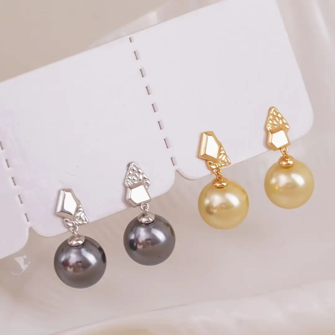 S925 Sterling Silver Earrings Base Findings Mountings Jewelry Mounts Fittings Accessories for 10-11mm Pearls 3 pairs/lot