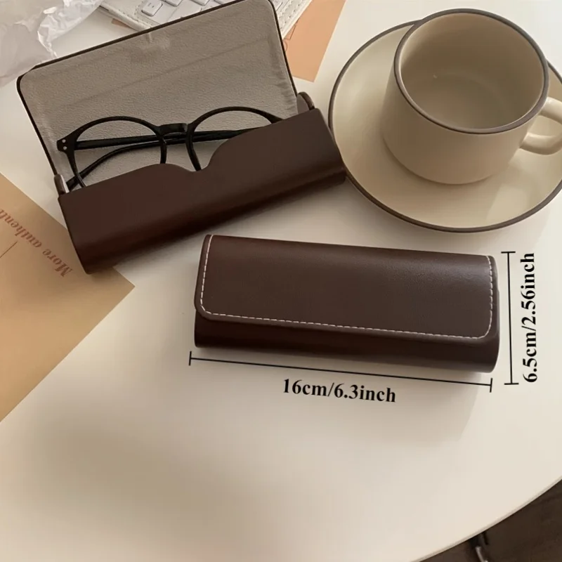 Vintage Coffee Eyeglass Case - Lightweight Portable Glasses Holder, Ideal for Travel and Everyday Use, Travel Accessory image 2