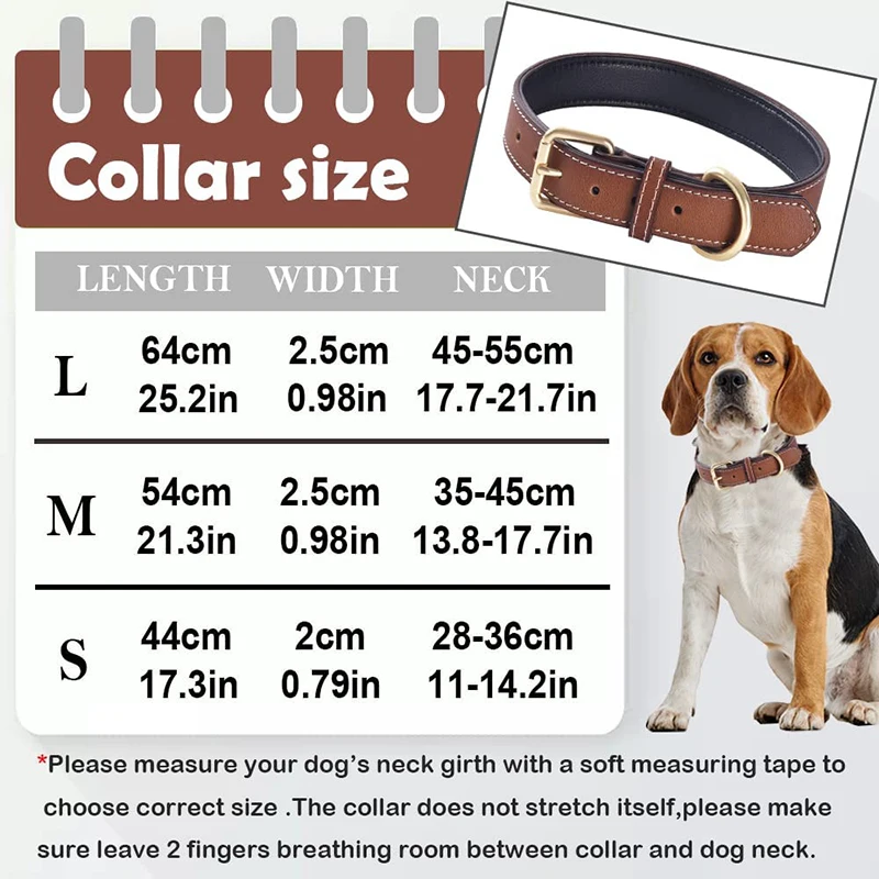 Cow Leather Dog Collar Genuine Leather Big Dog Collars  Pet Collars Accessories for Medium Large Dogs German Shepherd