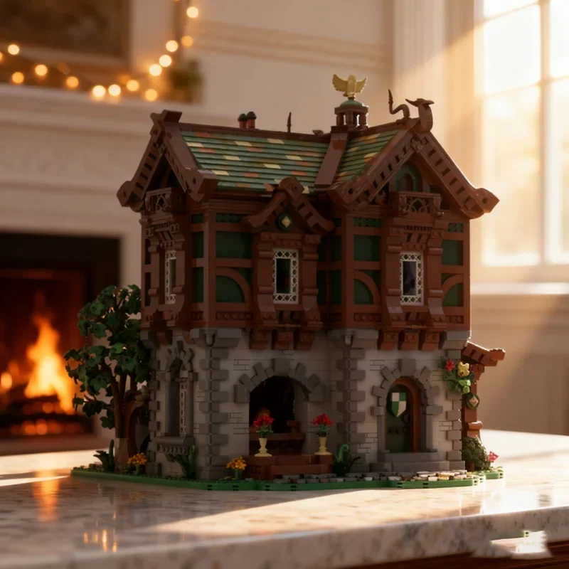 

9485pcs MOC Green Dragon Bakery Castleed Model Building blocks Construction Assemble toys DIY creative Christmas gifts idea