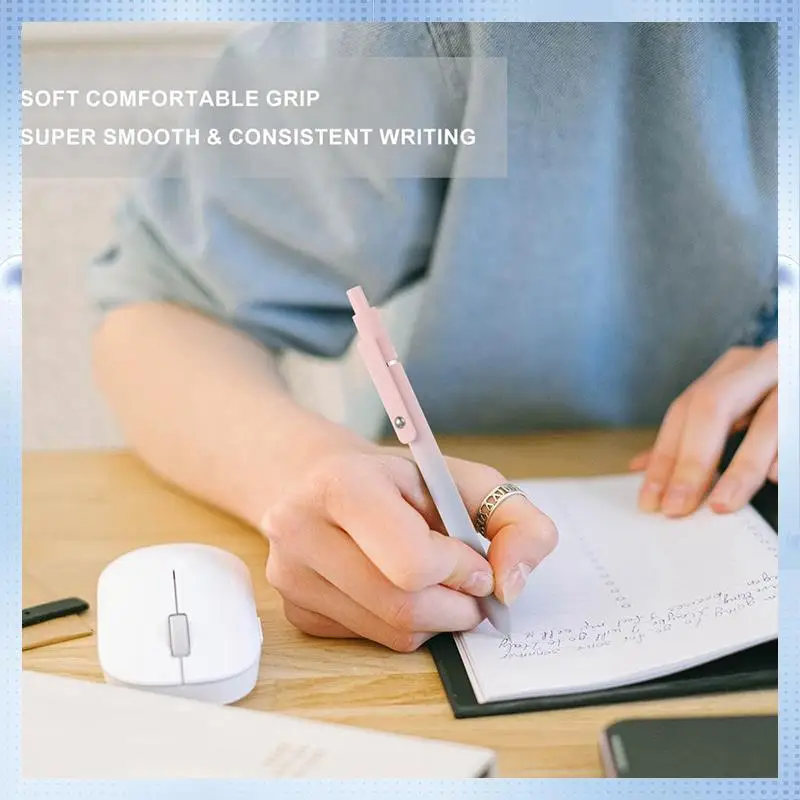 

A82Q-Gel Pens 10Pcs Cute Pens Medium Point 0.7Mm Pen Black Ink Pens For Journaling School Supplies Office Supplies Durable