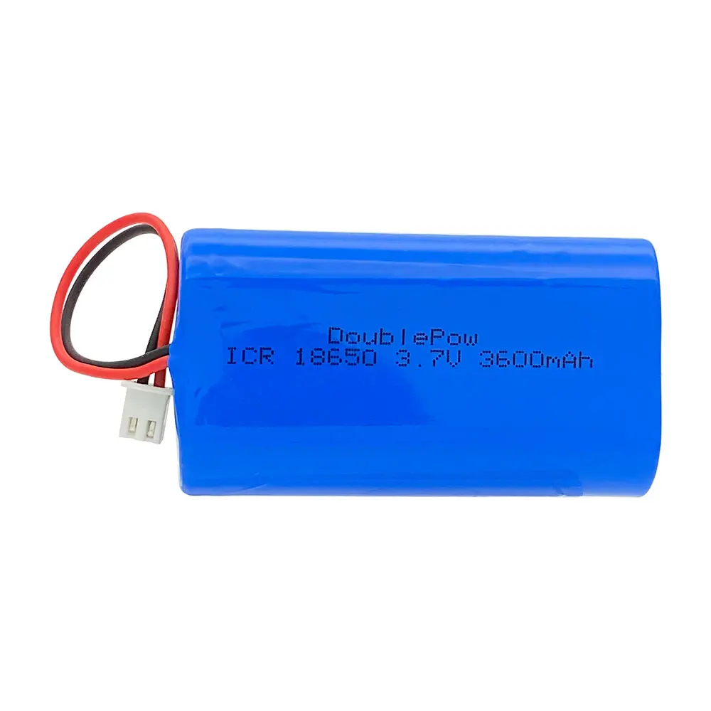 Akumulatory litowe 3.7V 18650 3600mAh akumulator do wędkowania LED Light głośnik Bluetooth + wtyczka XH2.54-2P