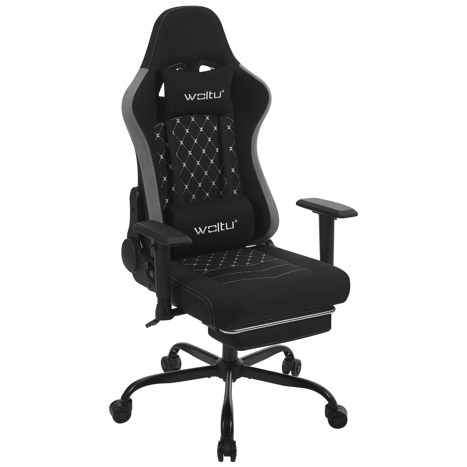 Silla de juego WOLTU | giratoria, masaje, reposapiés, cojín lumbar 🎮