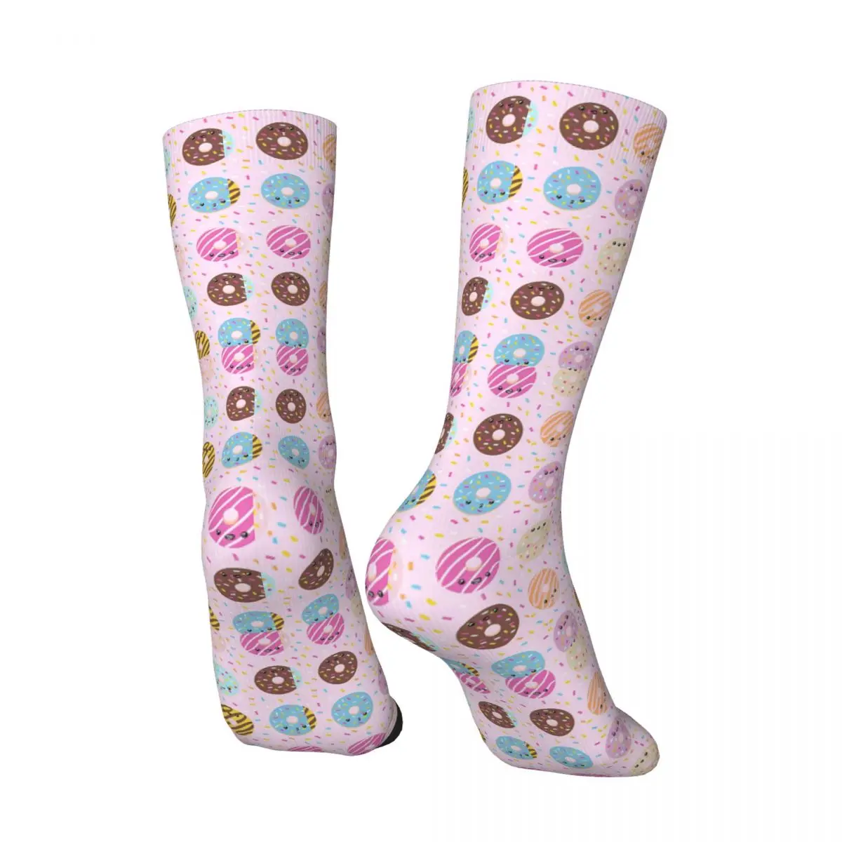 Funny Crazy compression Kawaii Colorful Sock for Men Hip Hop Harajuku Donut Dessert Happy Quality Pattern Printed Boys Crew Sock