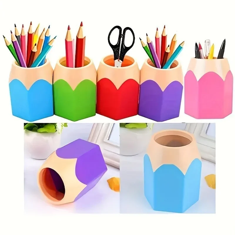 

Pencil Shaped Pen Holders,Desk Cute Pencil Storage Organizer,Colorful Pencil Holder,Pencil Creative Cartoon Stationery Rack