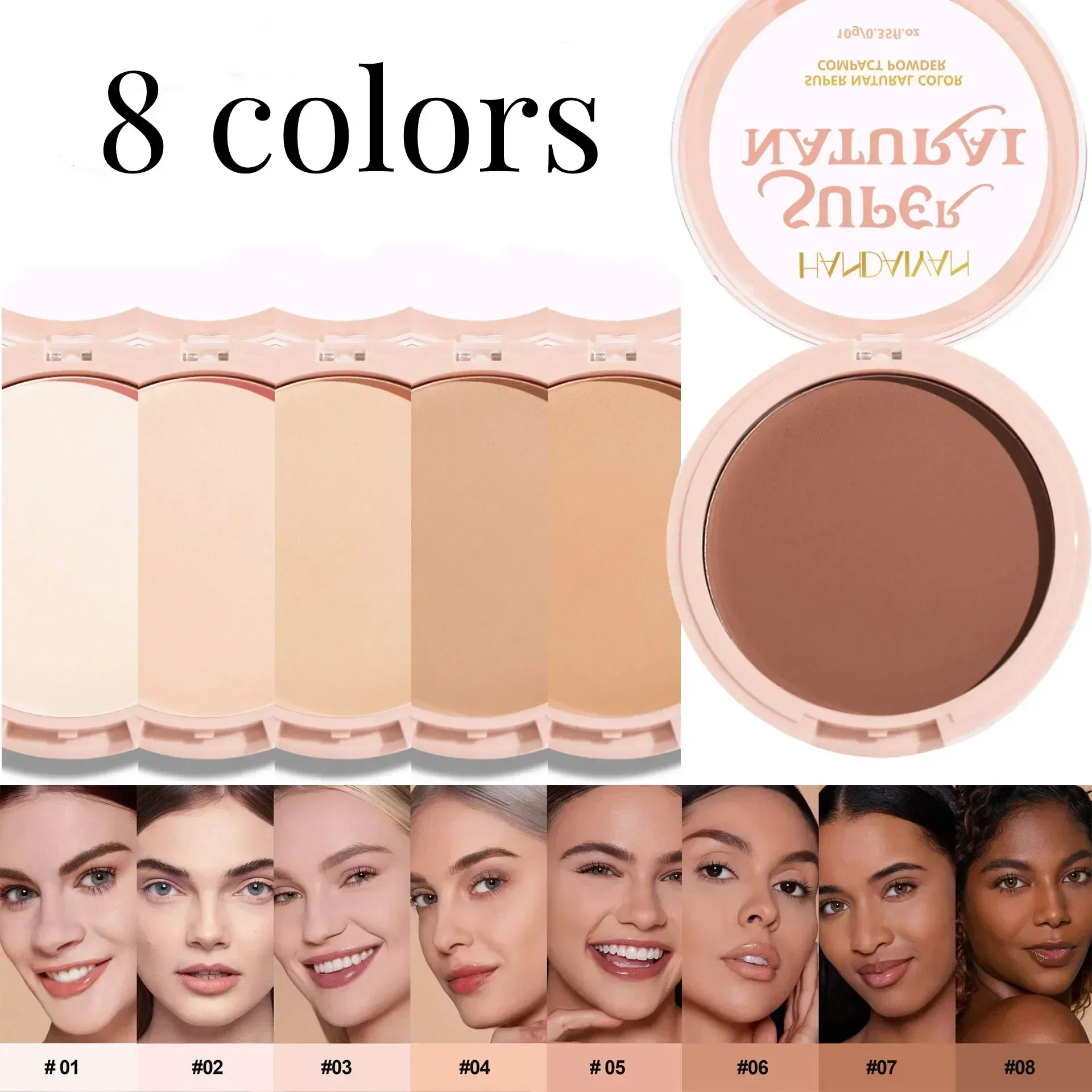 Heallor-polvo mate radiante con 8 tonos para mujer, productos de maquillaje de lujo, maquillaje, cosméticos japoneses, cojín C