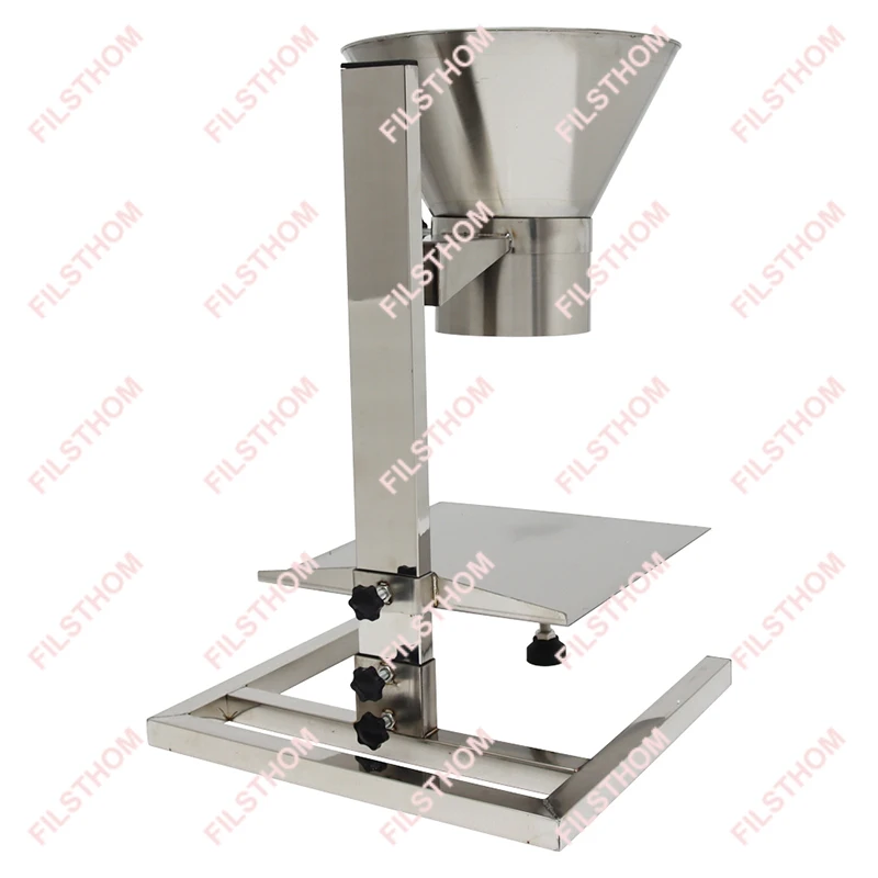 Manual Filling Feeding Funnel 304 Stainless Steel With Vertical Support Frame For Filling Food Particule Powder Kitchenware