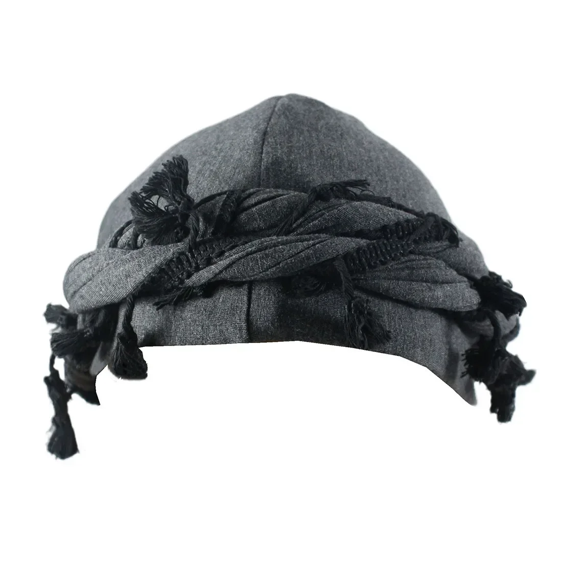 2024 Men Hat Punk Burr Trim Twisted Tail Fringe Cotton Bandana Hat Hop Turban Hats Head Wrap Beanie Cap Solid Color Docker Hat