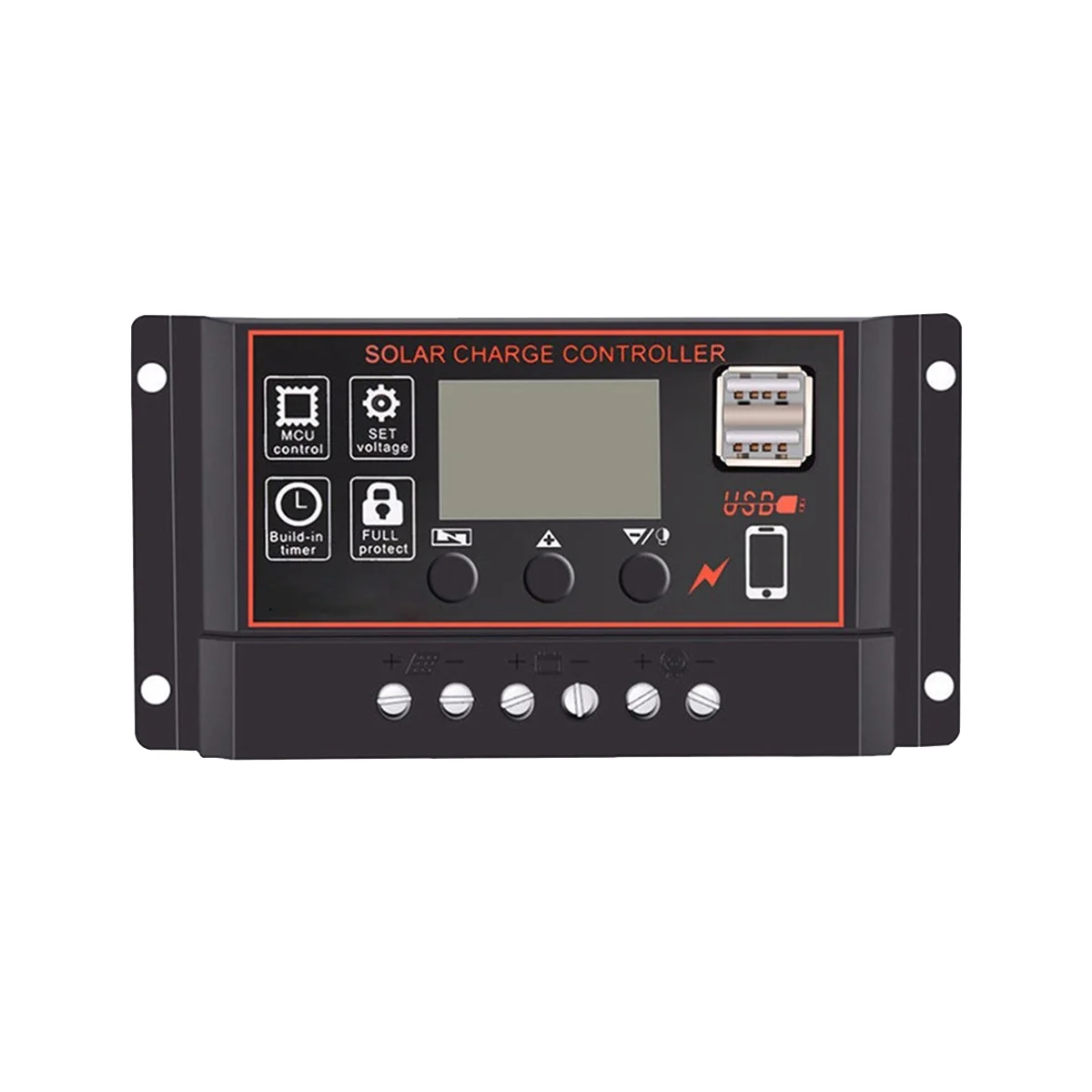 100A Solar Charge Controller Solar Panel Controller 12V 24V LCD Display Solar Panel Battery Regulator with USB Port