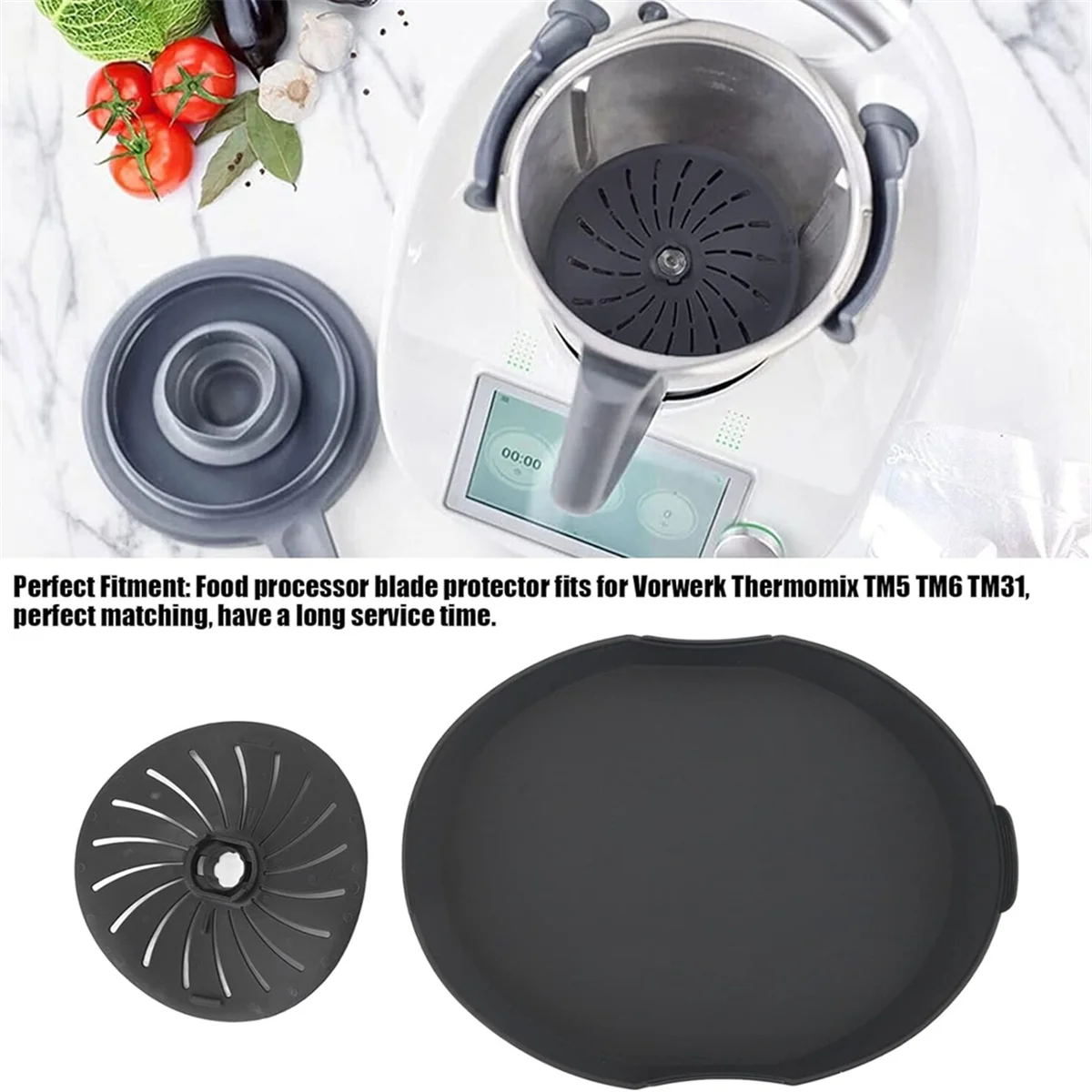 Bandeja de silicona para máquina de cocina Thermomix TM6 TM5 TM31, alfombrilla para bandeja para hornear, cubierta protectora de hoja y olla Visual