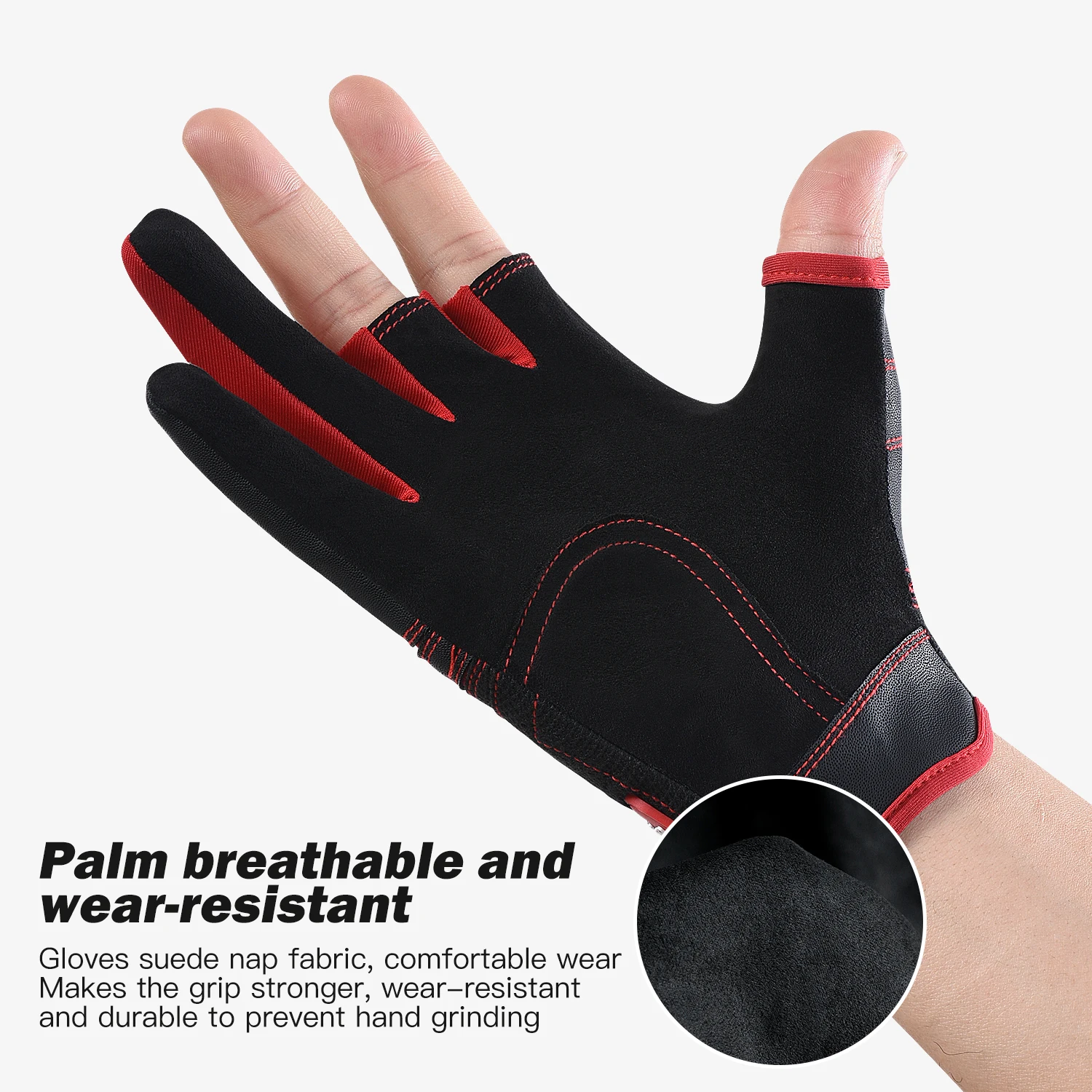 

Outdoor Fishing Gloves With Three Exposed Fingers, Comfortable and Breathable, Anti slip and Wear-resistant on The Palm