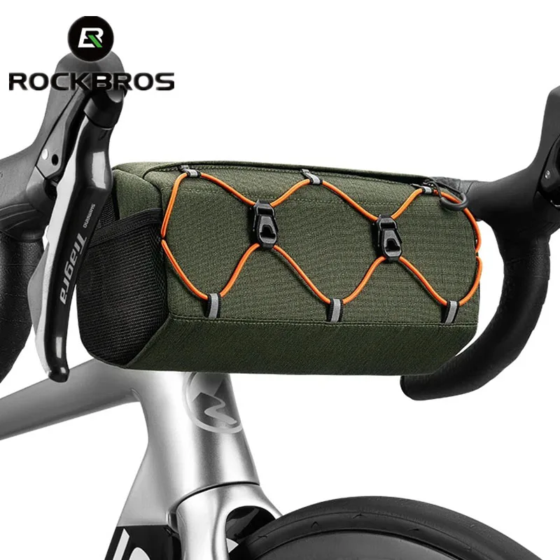 ROCKBROS  2.2L Bicycle Bag Big Capacity Cycling Front Tube Bags Waterproof Portable Shoulder Triangle Bag Elastic Band Bike Bag