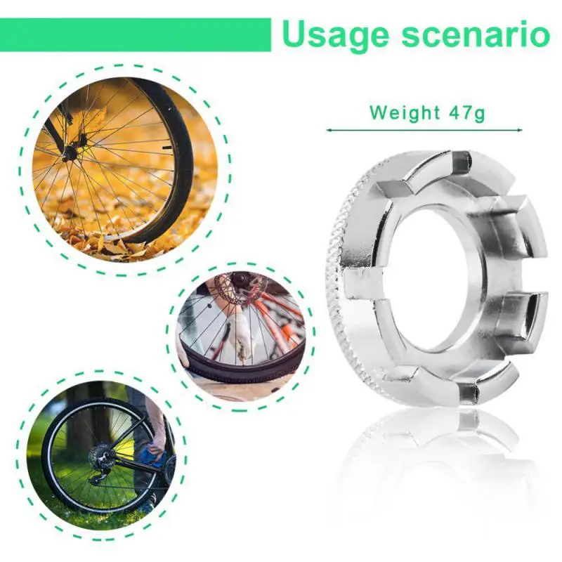 Herramienta de llave de radios de 8 ranuras para Bicicleta de montaña, herramienta de rueda de acero, Accesorios de ciclismo