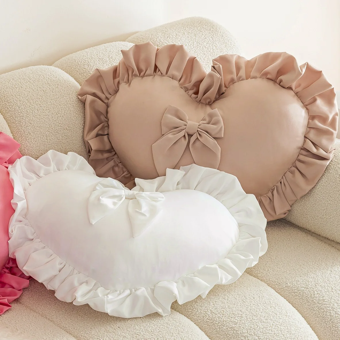 Light Luxury Ins Love Heart Series Wedding Pillow Cover Decorative Cushion Cover for Sofa Bedroom Living Room