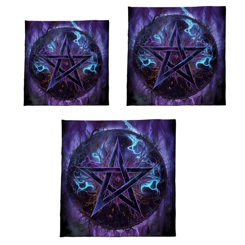 11UE Foldable Star Tarot Tablecloth Table Cover for Dining Room Kitchen Decors Elevates Readings Spiritual Cloth Tablecloth