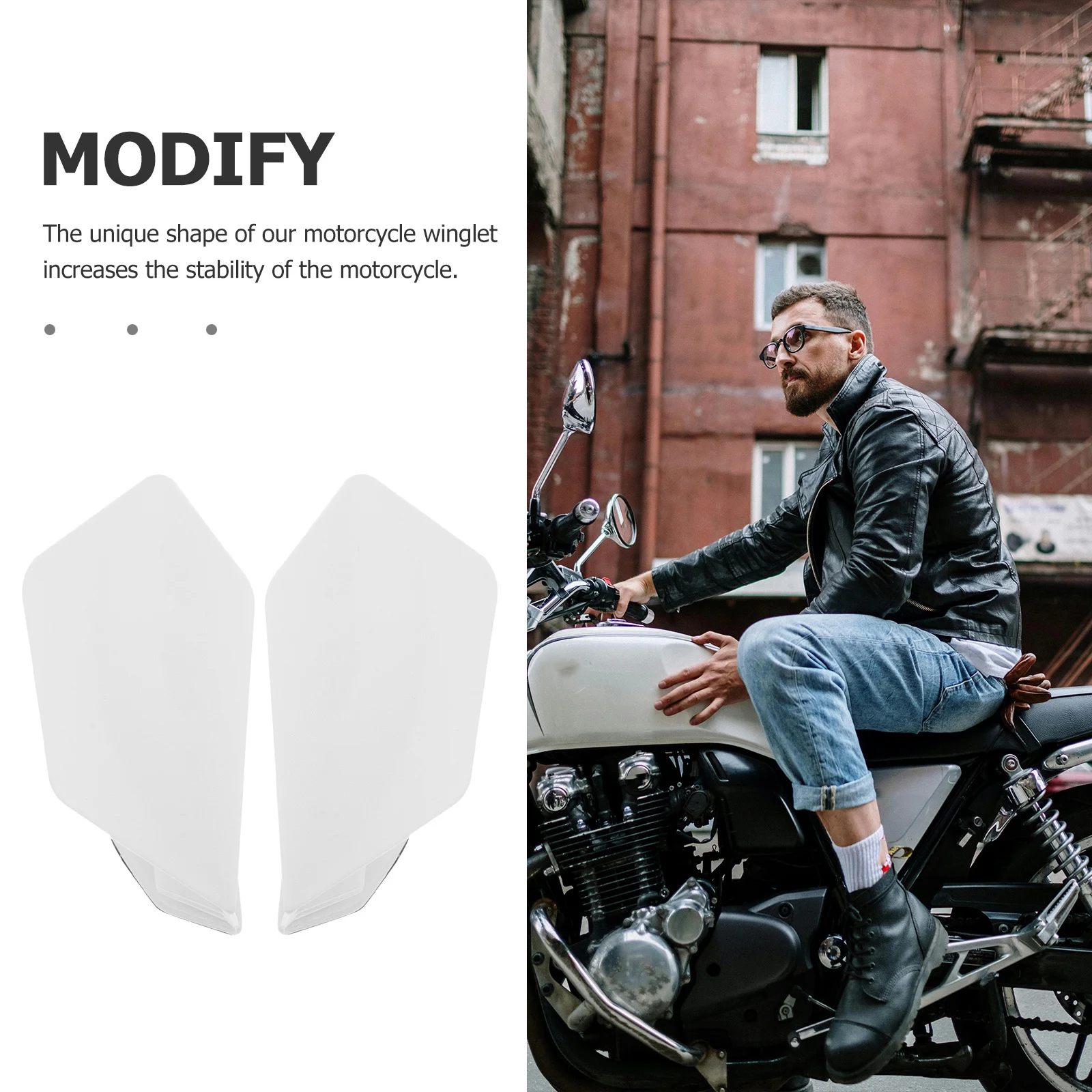 Para Owiewek Motocyklowych z Tworzywa ABS, Odporna na Wiatr, Wytrzymała, Spoiler, Skrzydło, Dekoracja Motocykla, Owiewki Skrzydełkowe