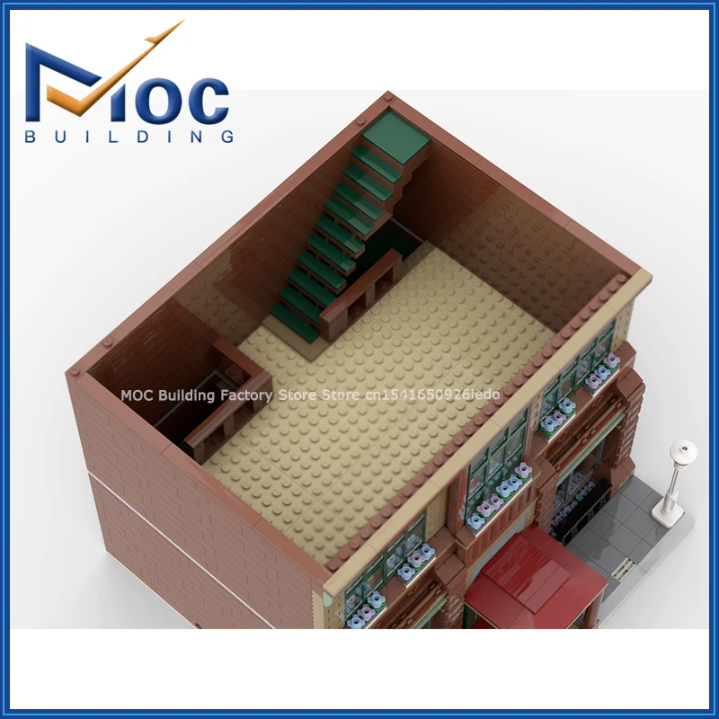 MOC ビルディングブロック モジュラーシリーズ 空のブラウン建築モデル DIY 組み立てレンガコレクション ディスプレイおもちゃ クリエイティブクリスマスギフト