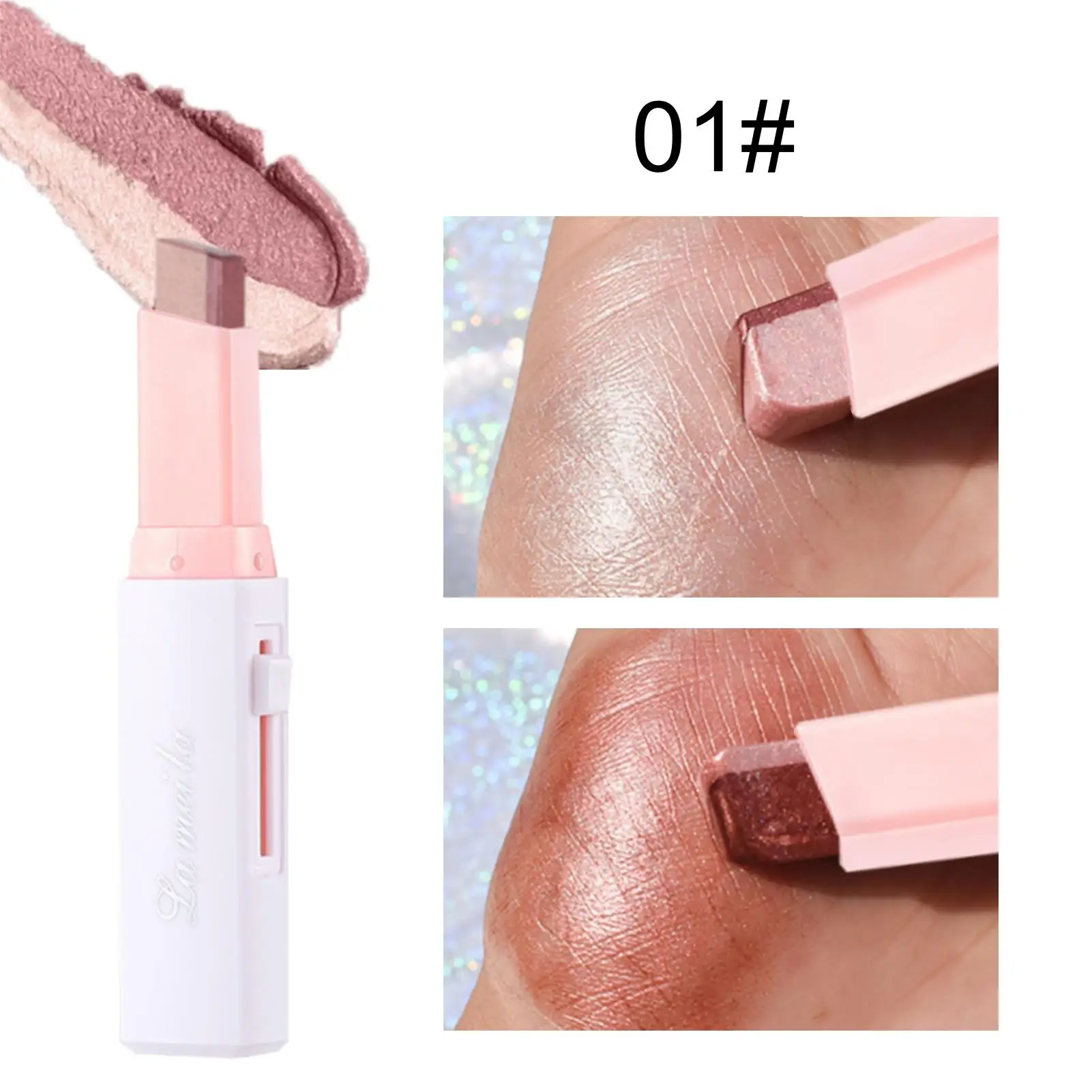 ダブルカラーパールアイシャドウスティックグリッターアイシャドウメイクアップ防水シマーシルクアイライナー化粧品美容メイクアップツール