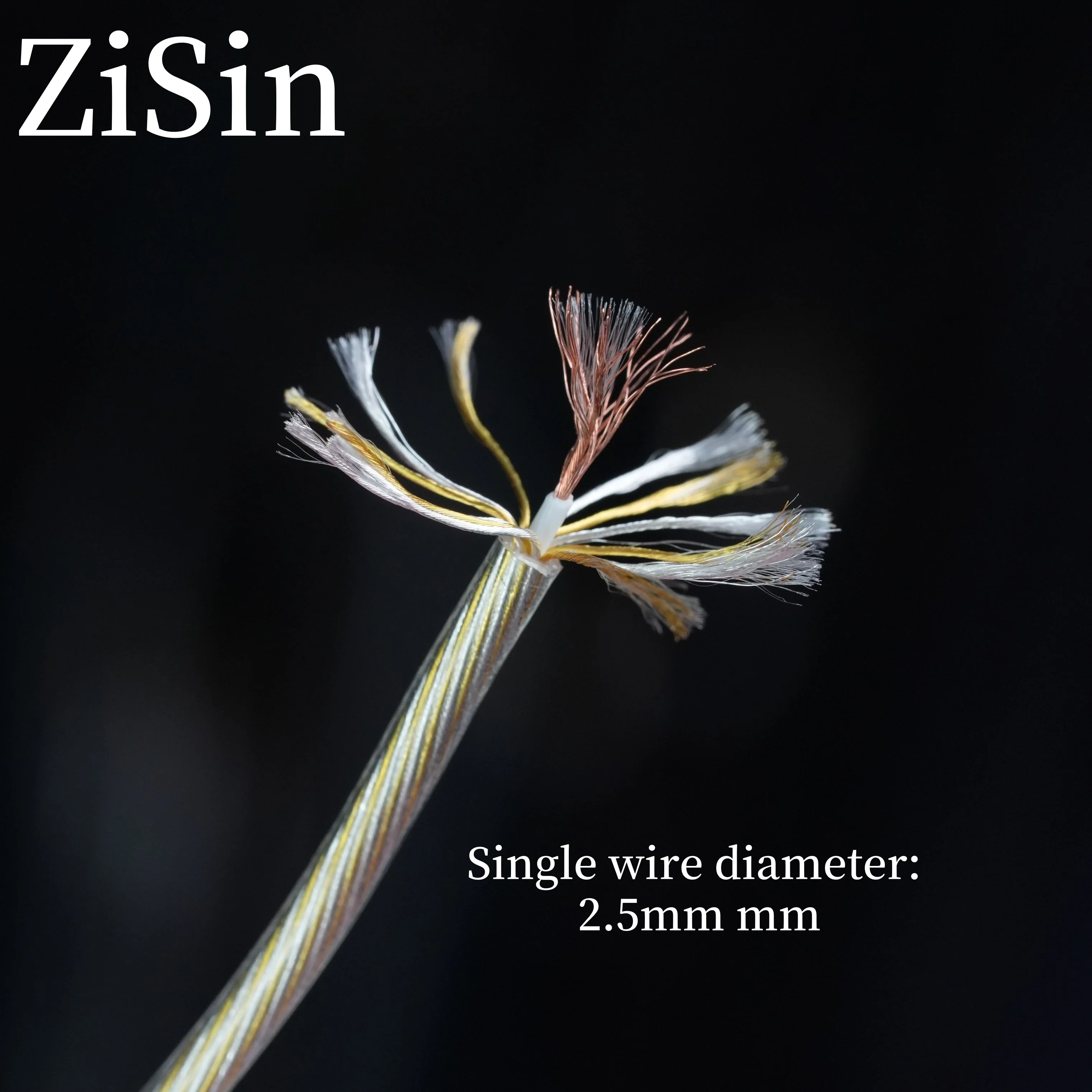 ZiSin HIFI earphone cable base single strand outer diameter 2.5mm improves audio extension performance, with soft linear weaving