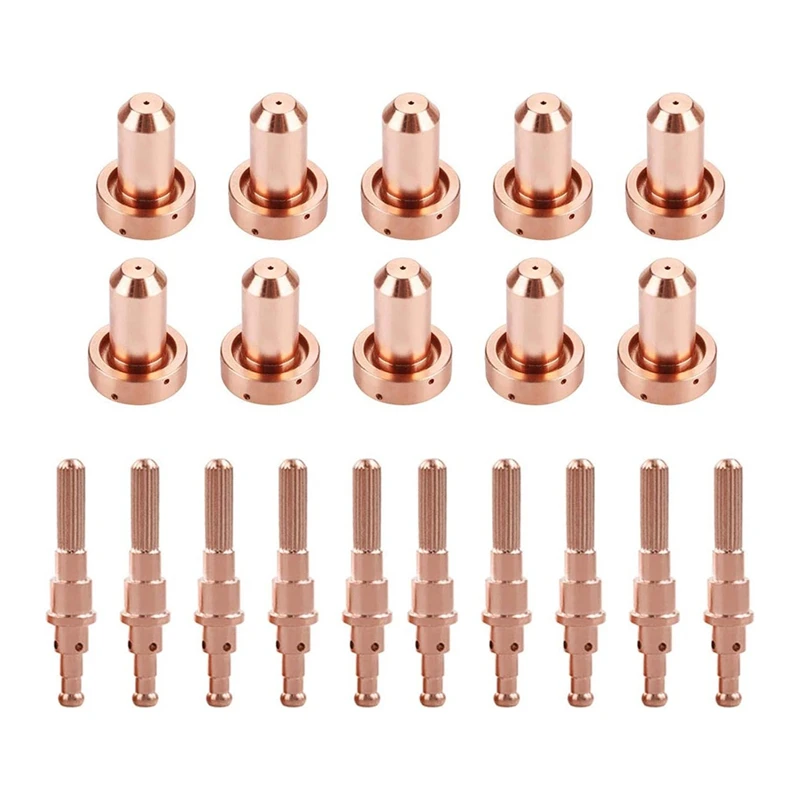 GTBL 10Pcs 9-8210 Plasma Nozzle 10Pcs 9-8215 Plasma Electrode Fit For Thermal Dynamics SL60/SL100 Cutting Torch Consumables