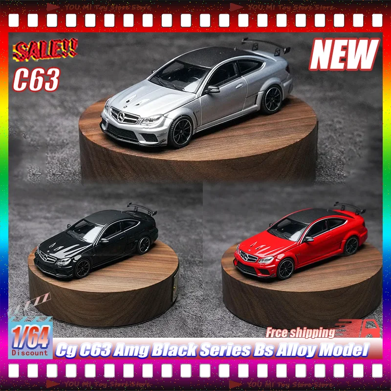 

1:64 New Stock Cg C63 Amg Black Series Bs Simulated Alloy Miniature Die-Cast Car Model Customized Children'S Toys Gifts Ornament