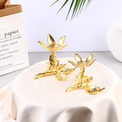 Crystal Ball Base Gold Sliver Tree Leaf Shape Metal Holder Sphere Stone Support Display Stand Photography Props Handicraft Decor