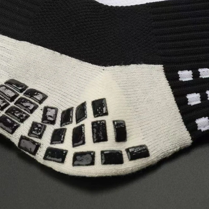 Men\'s Thickened Towel Bottom Football Socks with Non Slip Rubber Block Mid Tube Sock Football Training Competition Sports Socks