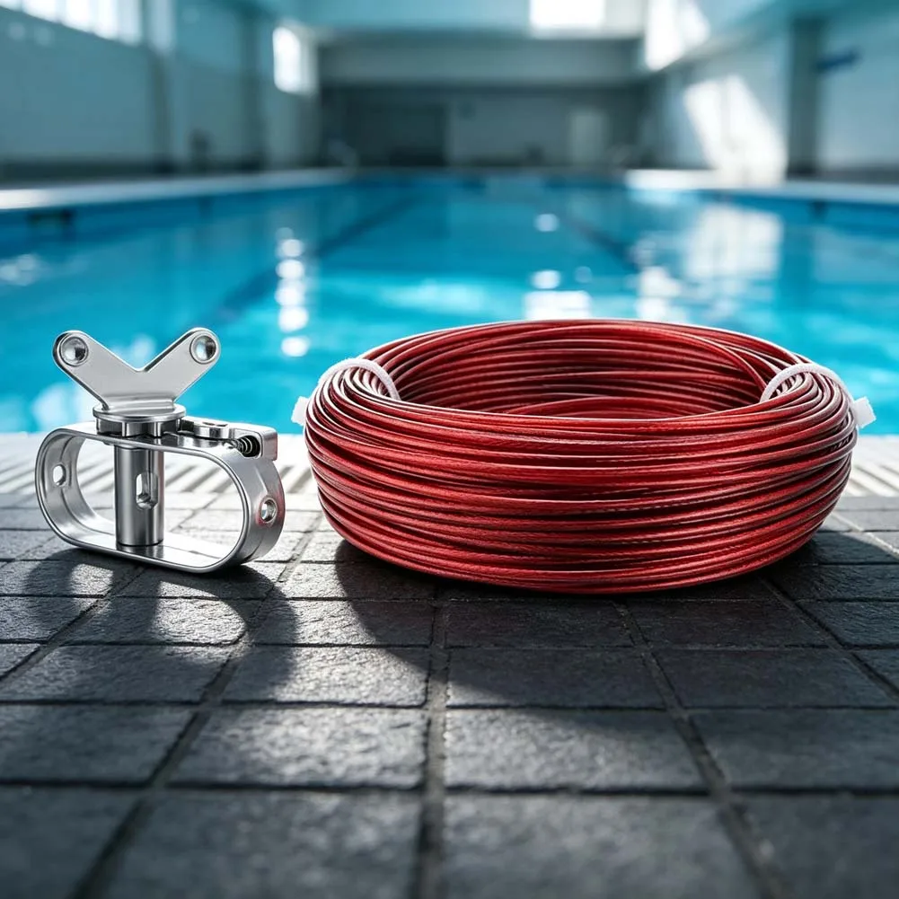 Pool Closing for kit with For Winch and for cable for Easy Winter Cover Tightening 100ft or 150ft Plastic Coated Steel Rope