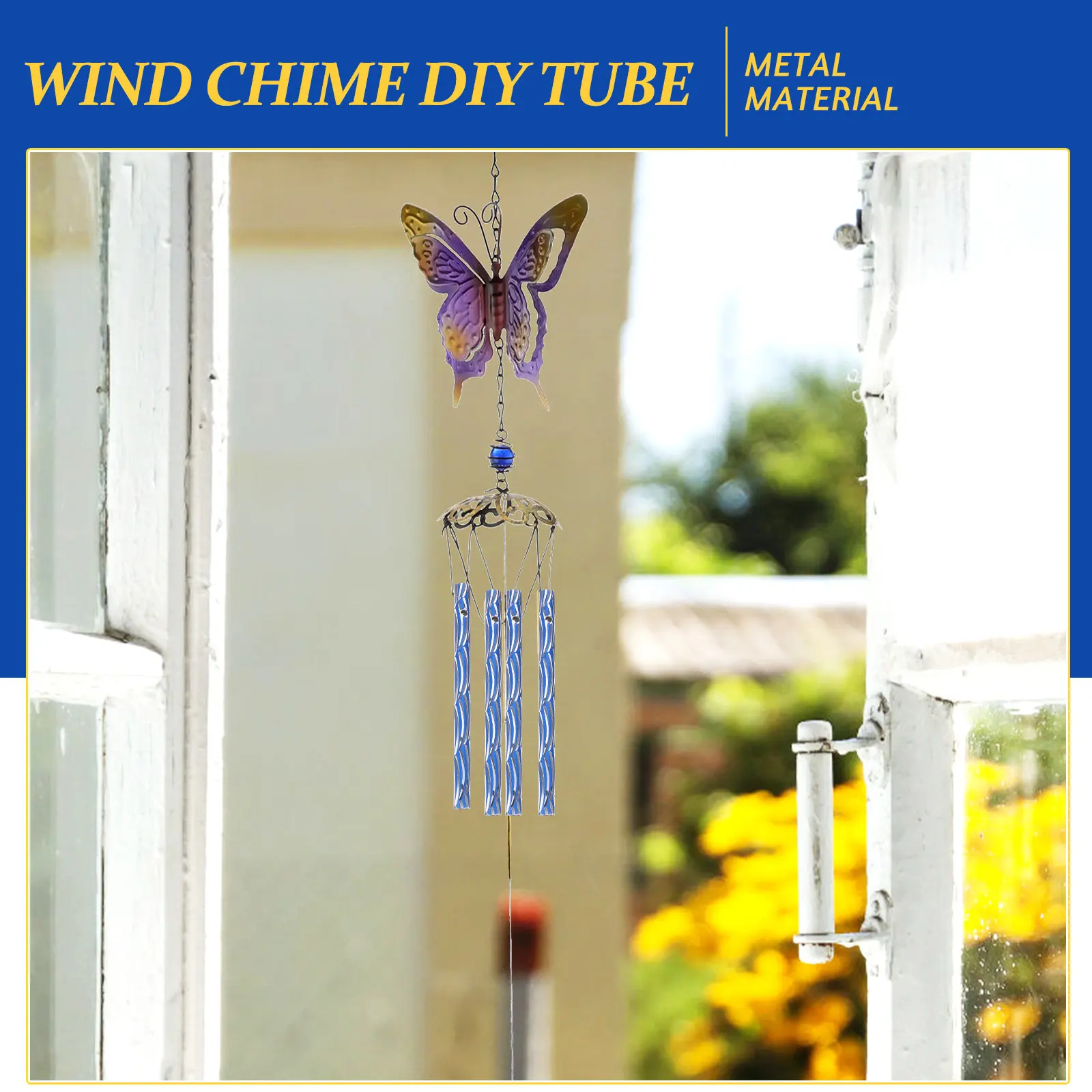 

50Pcs Metal Wind Chime Tubes DIY Craft Kit Replacement Parts for Wind Chime Assembly Garden Patio Balcony Wall Hanging Decor
