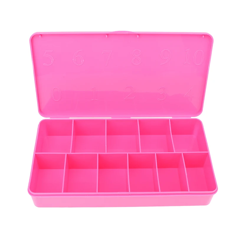 Leere Aufbewahrungsorganisatoren, rosa, lila Box, Behälter für gefälschte falsche Nagelspitzen, Maniküre, Nägel, Zubehör und Werkzeuge – Detail 20