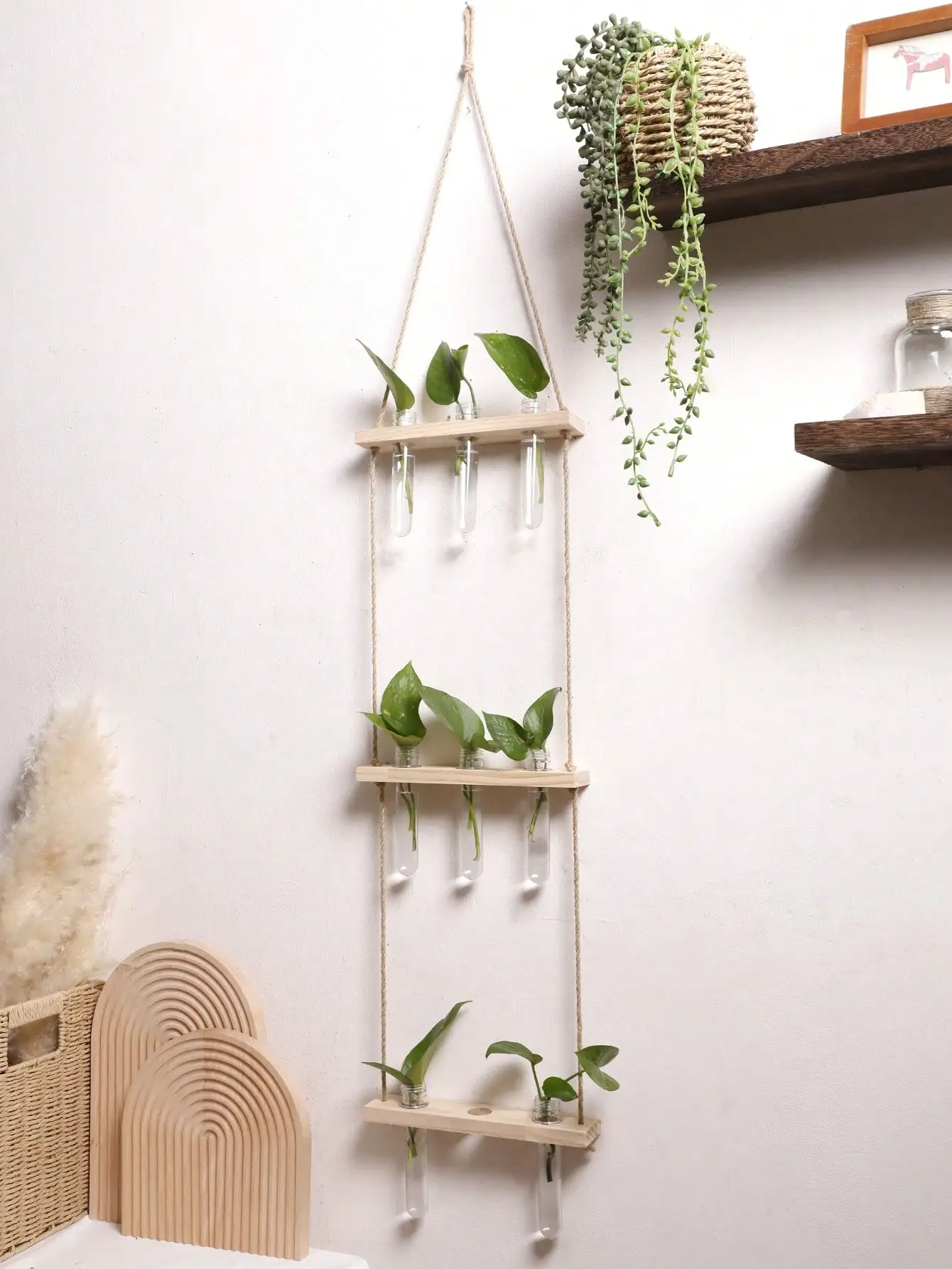 Floating Wall Shelf 1/2/3-tier Aesthetic Large Art Wall Hanging Plant Container Unique Gardening For Women Mom Plant Lover Gift