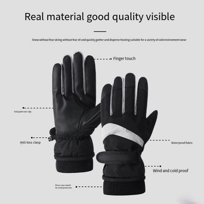 Snow Gloves with Touchscreen, Warm Winter Gloves for Men Women,Windproof Warm Skiing Gloves For Outdoor Sports,Road Racing