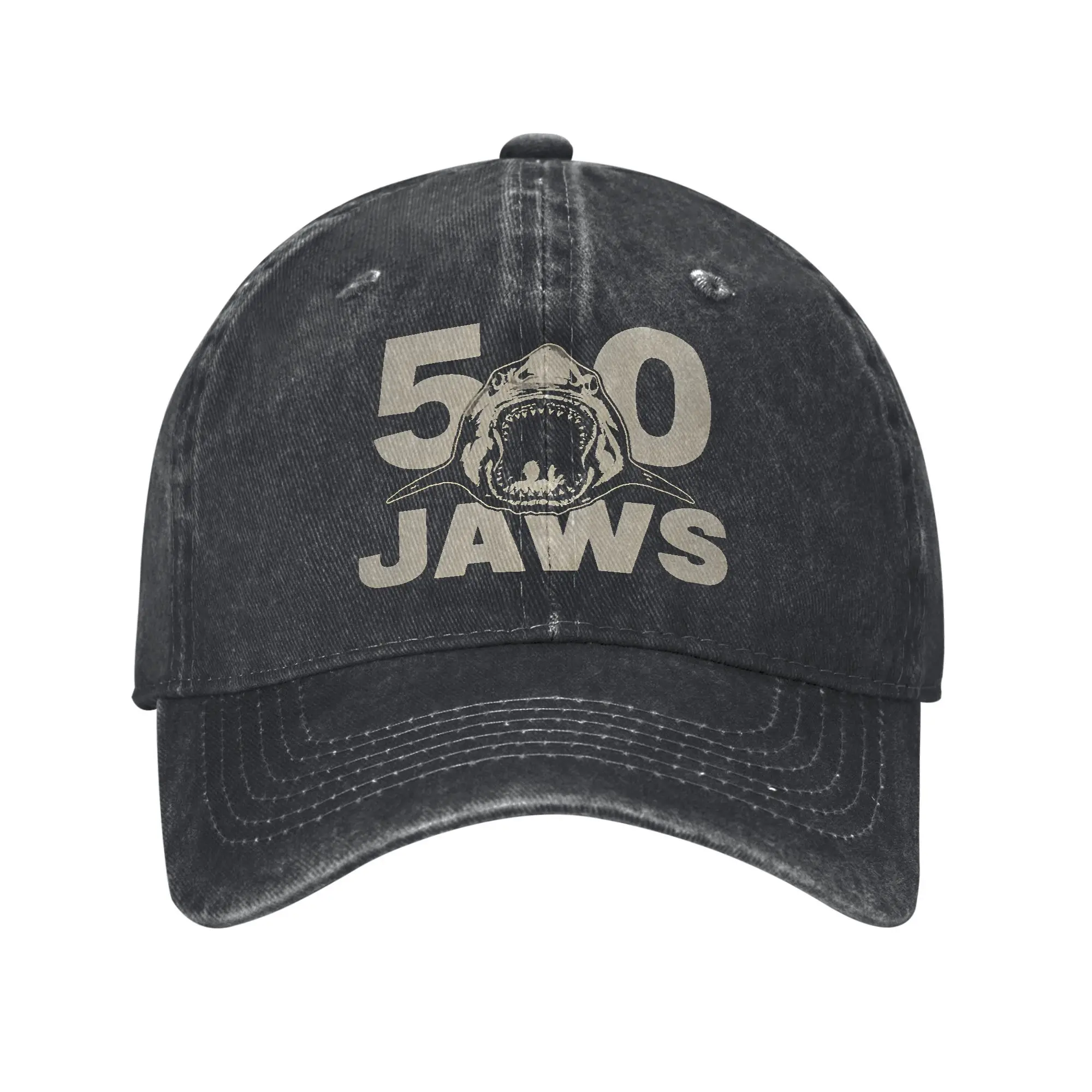 

Jaws 50th Anniversary Classic Film Baseball Cap Horror Movie Distressed Cotton Hats Vintage Outdoor Travel Adjustable Headwear