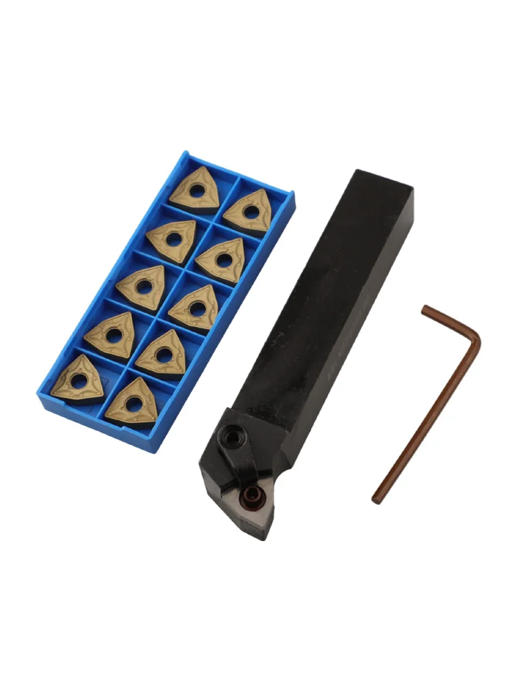 MWLNR2020K08 for lathe Turning Tool Holder + 10 WNMG0804 Carbide Inserts Practical and Wear Resistant for Steel Machining