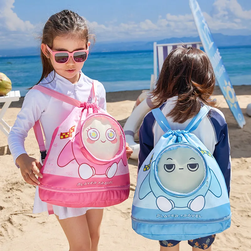 

Children's Swimming Bag Wet And Dry Separation Cartoon Beach Bag Large Capaci Double oulder Bag Cute Portable Waterproof
