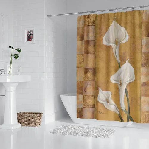 가정용 방수 원단 샤워 커튼 액세서리, 하와이 스타일 샤워 커튼 240*200 