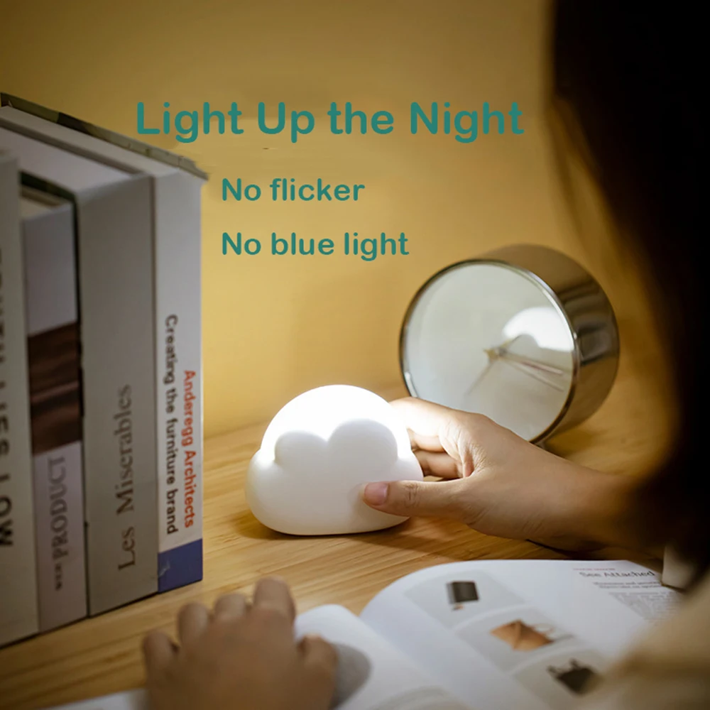 Creative Cloud NightLights, Birthday Gift, USB ReChargeable, Portable, Bedroom Home Decoration, Mini Desktop Lamp, Soft Light