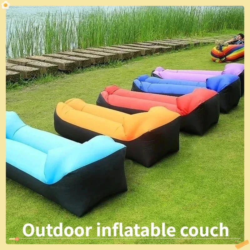 New Lazy Folding Camping Inflatable Sofa Portable Outdoor Inflatable Lounger Comfortable Outdoor Furniture Camping Air Mattress