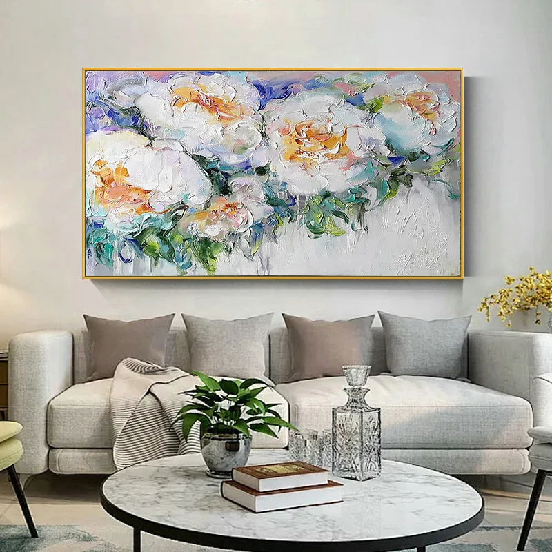 

Abstract Flowers On Canvas Wall Art Hand-painted Oil Paintings Floral Bloosm Paintings Artwork Home Office Wall Decor Large Size