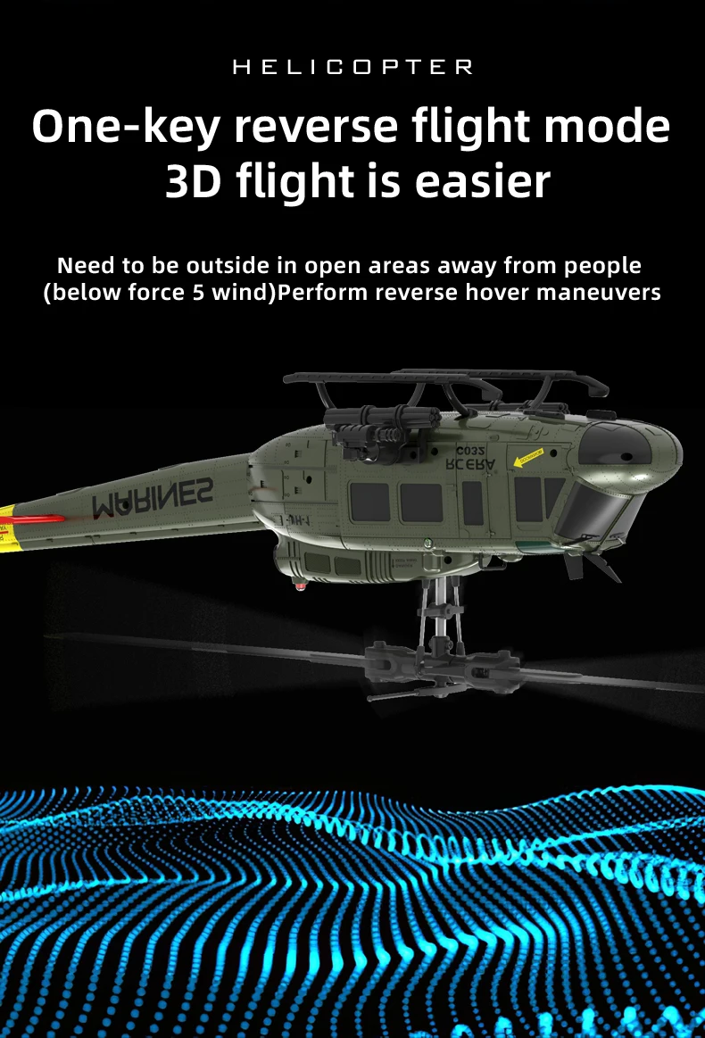 C032 RC Helicopter 2.4G 6-Aixs Gyroscope 6CH Altitude Hold Optical Flow Brushless Remote Control Helicopter Toys