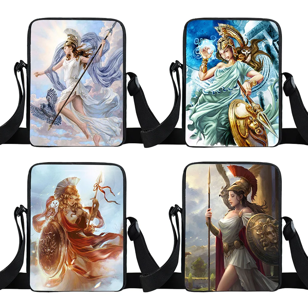 Greek Mythology Gods Zeus Crossbody Bags The Goddess of Wisdom Athena Women Handbag Messenger Bag Student Bookbags Gift