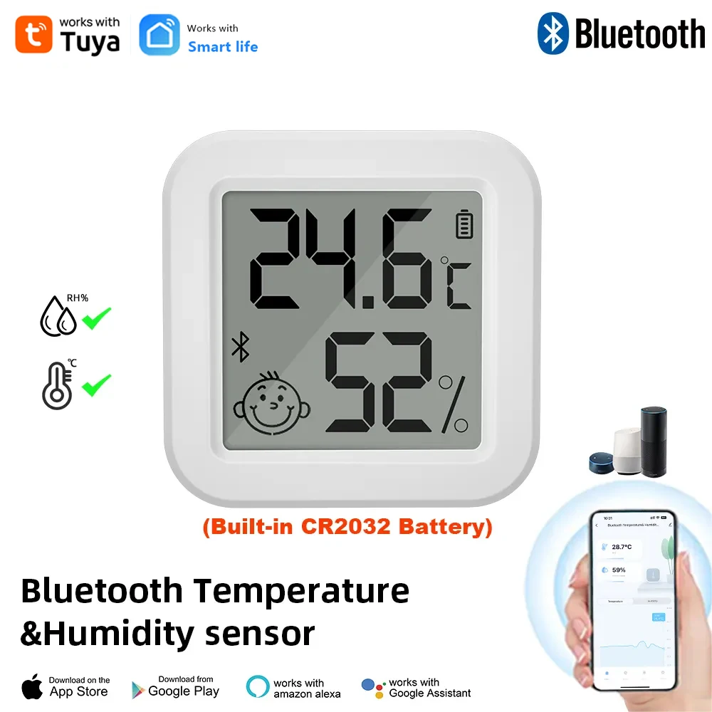 Newest Tuya Bluetooth Temperature Humidity Sensor LCD Thermometer Mini Smart Electric Hygrometer APP Remote Control Home