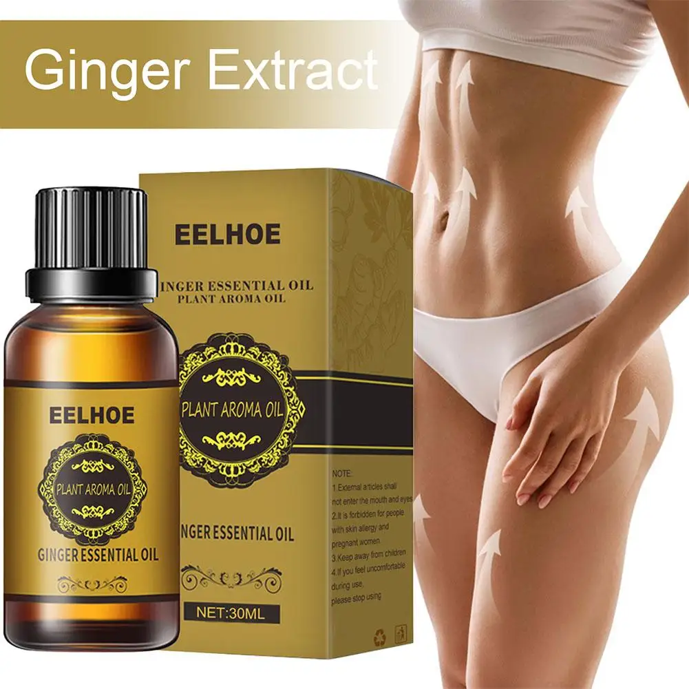 30ML Slimming Essential Oil Quick to Absorb Fat Burning Natural Extract Belly Drainage Ginger Relax Massager Liquid for Wom U1I2