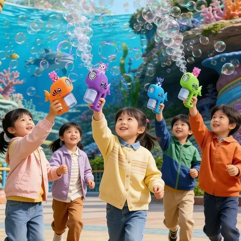 Musical Bubble Gun Built in Melody Sound Electric Blowing Toy with Dense Bubbles Children Garden Pool Party Interactive Gift