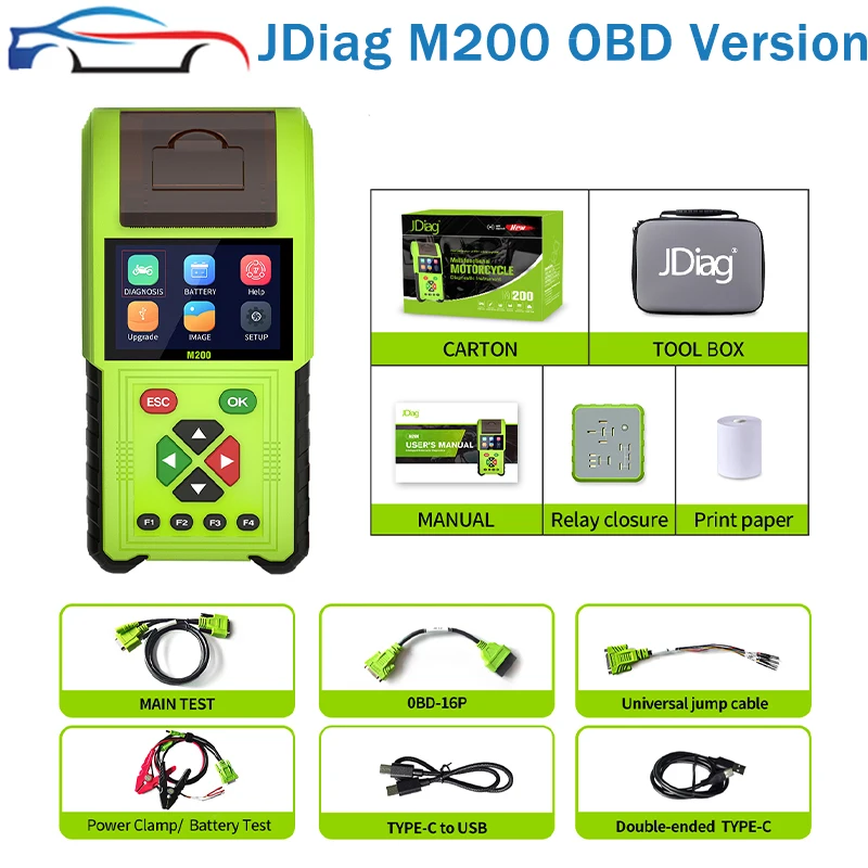 JDiag M200 Motorcycle Diagnostic Scanner Moto Fault Diagnostic Code Reader Moto scan Tool For BMW Yamaha Honda Kawasaki Suzuki