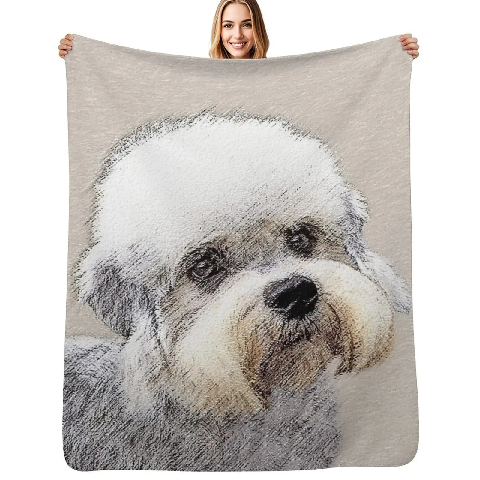 

Dandie Dinmont Terrier Throw Blanket Warm Flannel Blanket for Couch Chair Bedroom